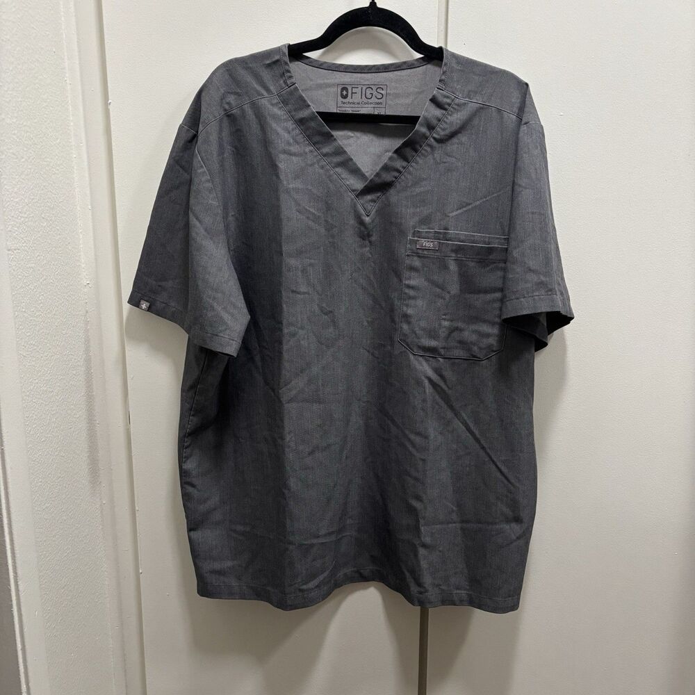 Figs Men’s Sz XL Graphite Grey Leon Scrub Top Medical Hospital
